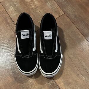 Vans Kids Classic Black and White Slip-On Sneakers
